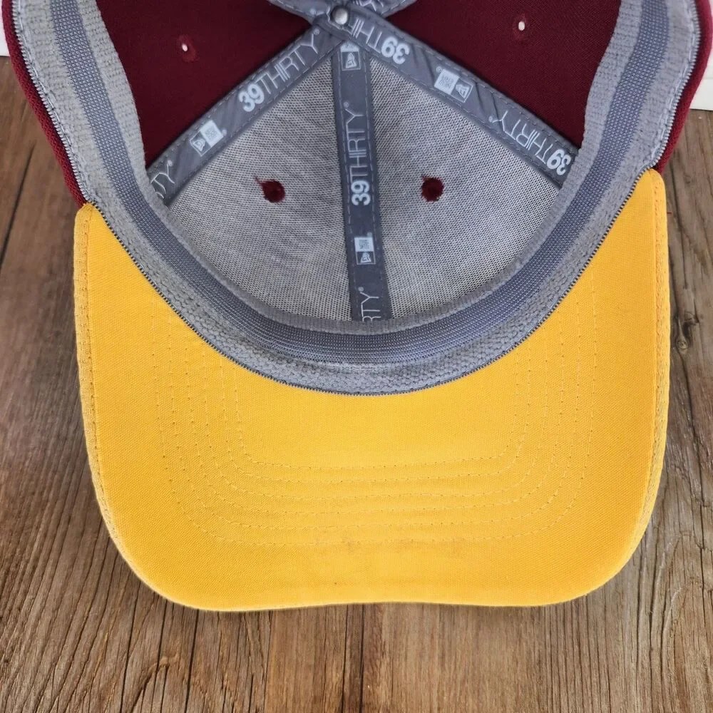 Washington Redskins New Era 39thirty Fitted S/M Hat Cap Burgundy Gold NFL Sports